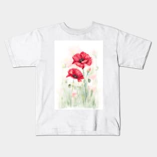 Red poppies art Kids T-Shirt